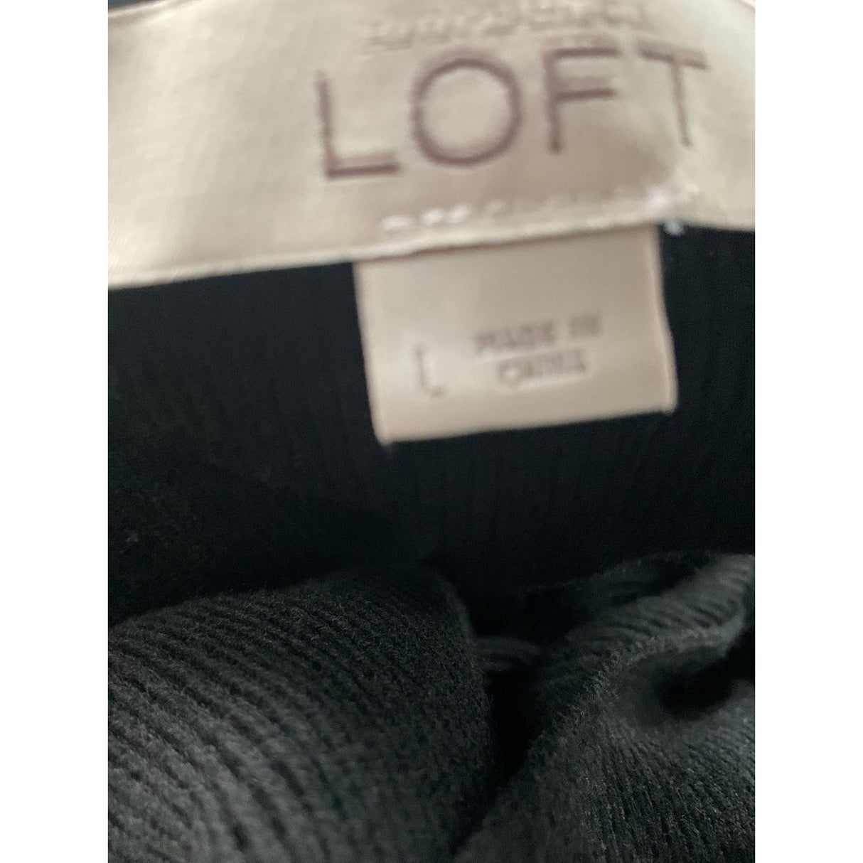 LOFT Black Cotton Blouse L 30in