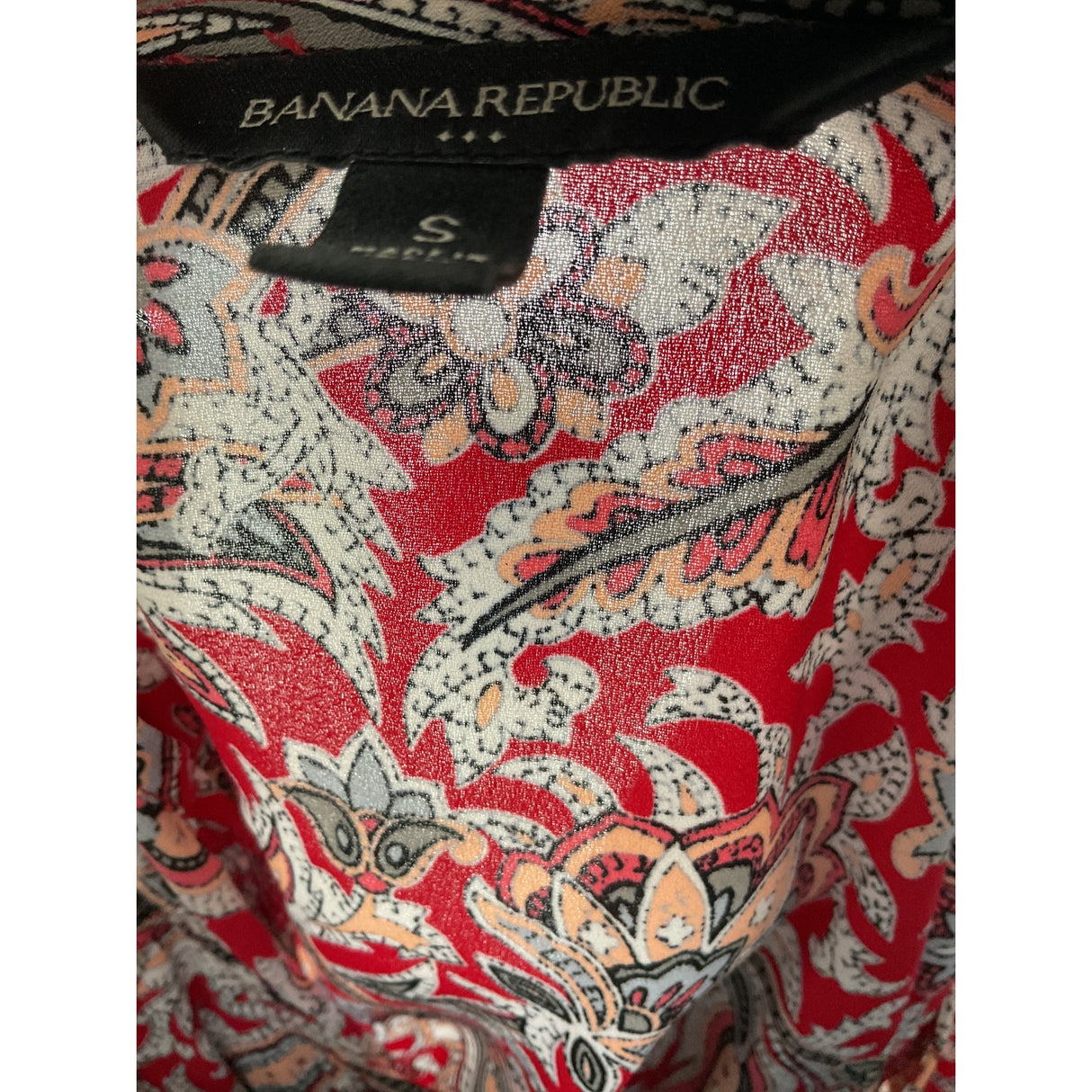 Banana Republic Red Floral Blouse - Women's S