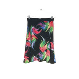 Carmen Marc Valvo Black Graphic Print A-Line Skirt