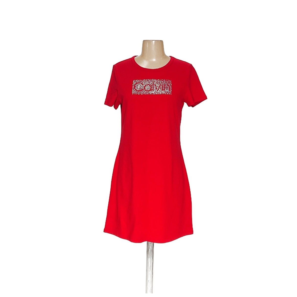 Calvin Klein Red Knee Length Dress - Size S