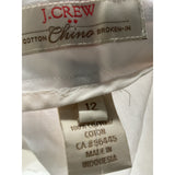 J. Crew White Sailor Shorts Size 12