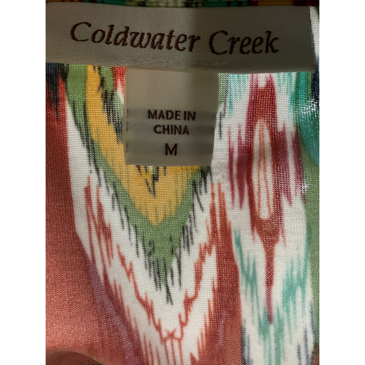 Coldwater Creek Multicolor Graphic Print Blouse, Women's M