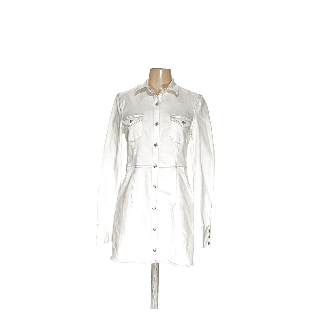 Free People White Midi Shirt Dress XS