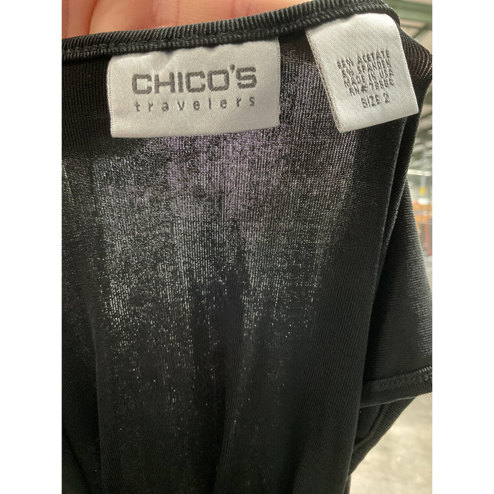 Chico's Plus Black Acetate Tank - Size 2