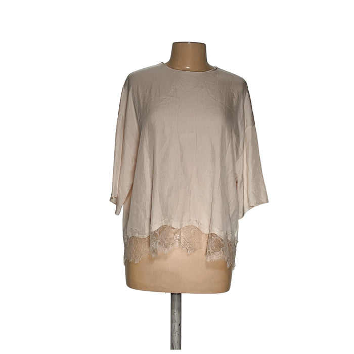 VINCE Cream Blouse - Women's L - Triacetate