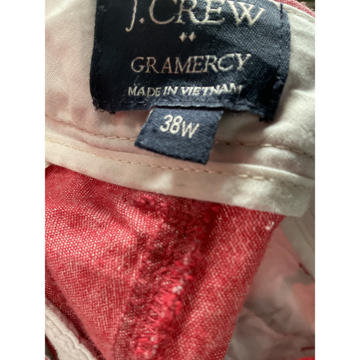 J. CREW Men's Red Linen Bermuda Shorts 38W