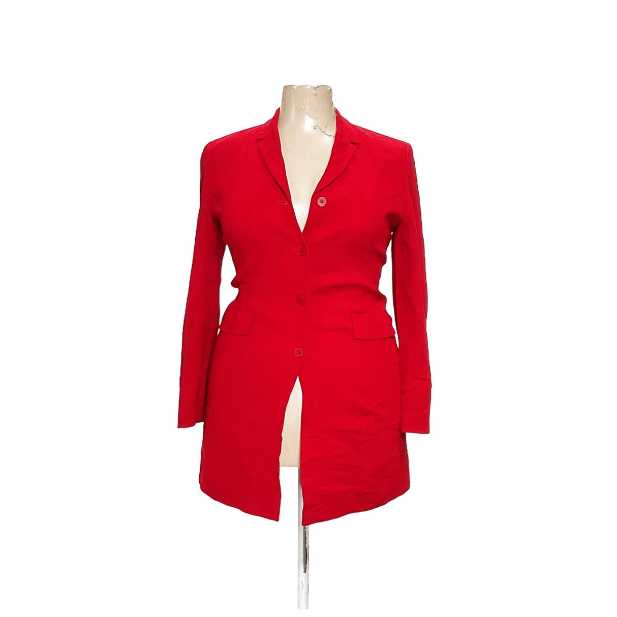 LOFT Red Rayon Overcoat - Size 12