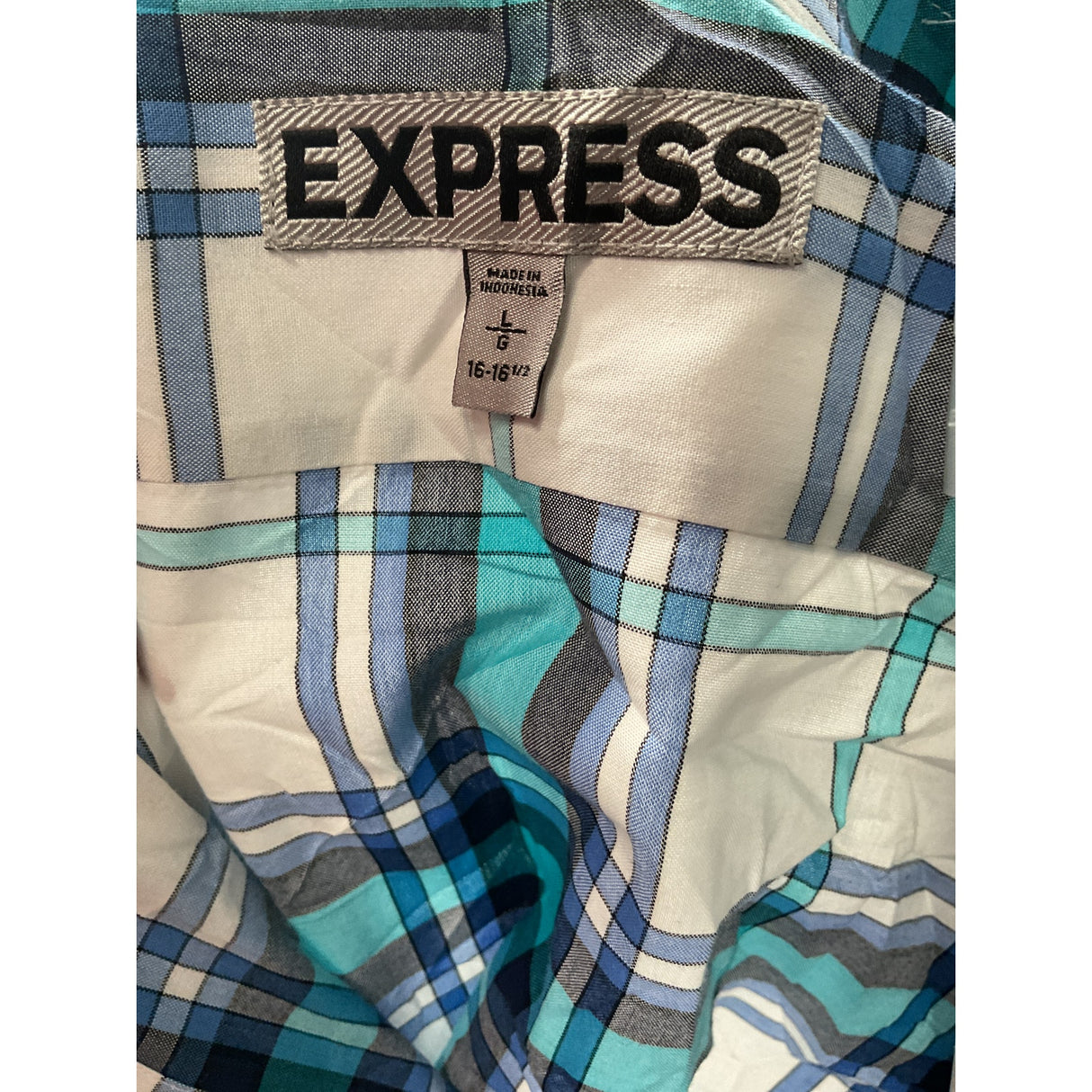 Express Men's Multicolor Casual Button-Up Shirt (L)