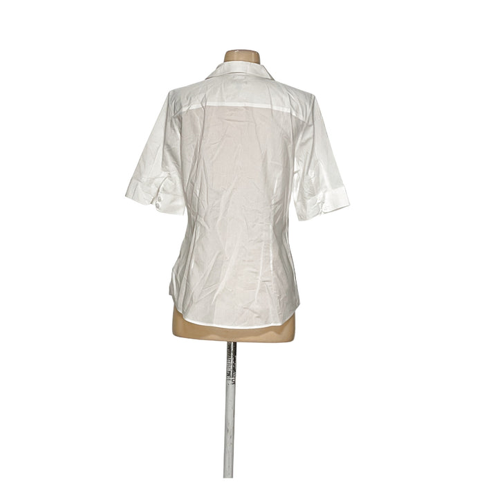 Talbots White 100% Cotton Button-Up Top Size 8