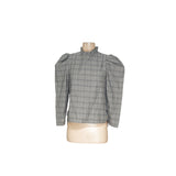 ZARA XS Gray Tattersall Blouse