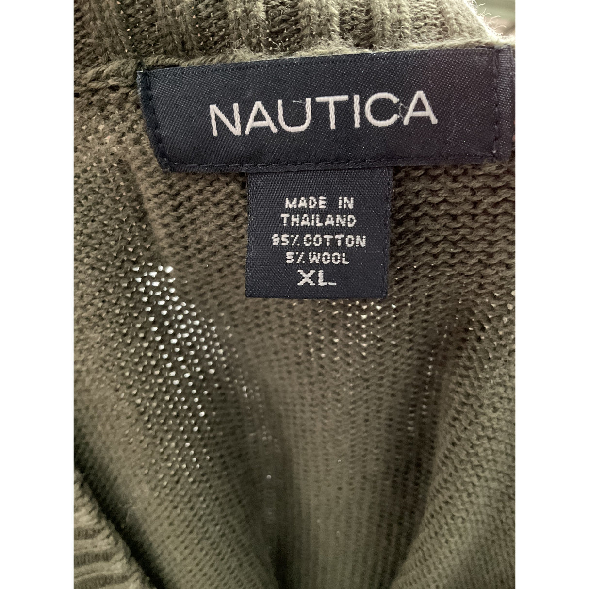 NAUTICA Men's Green Cotton Pullover Sweater XL