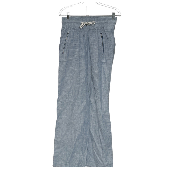 Athleta Blue Linen Ankle Pants, Size 4