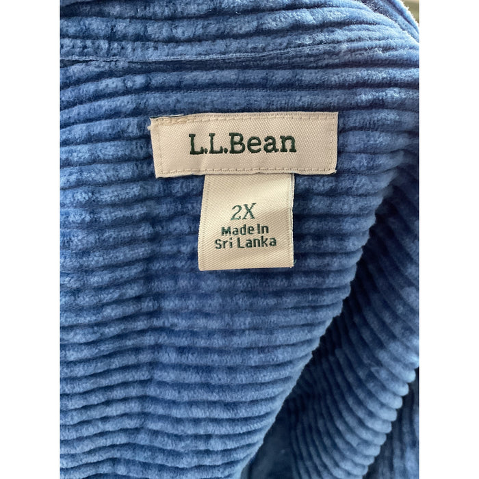 L.L. Bean Blue 2X Women's Button-Up