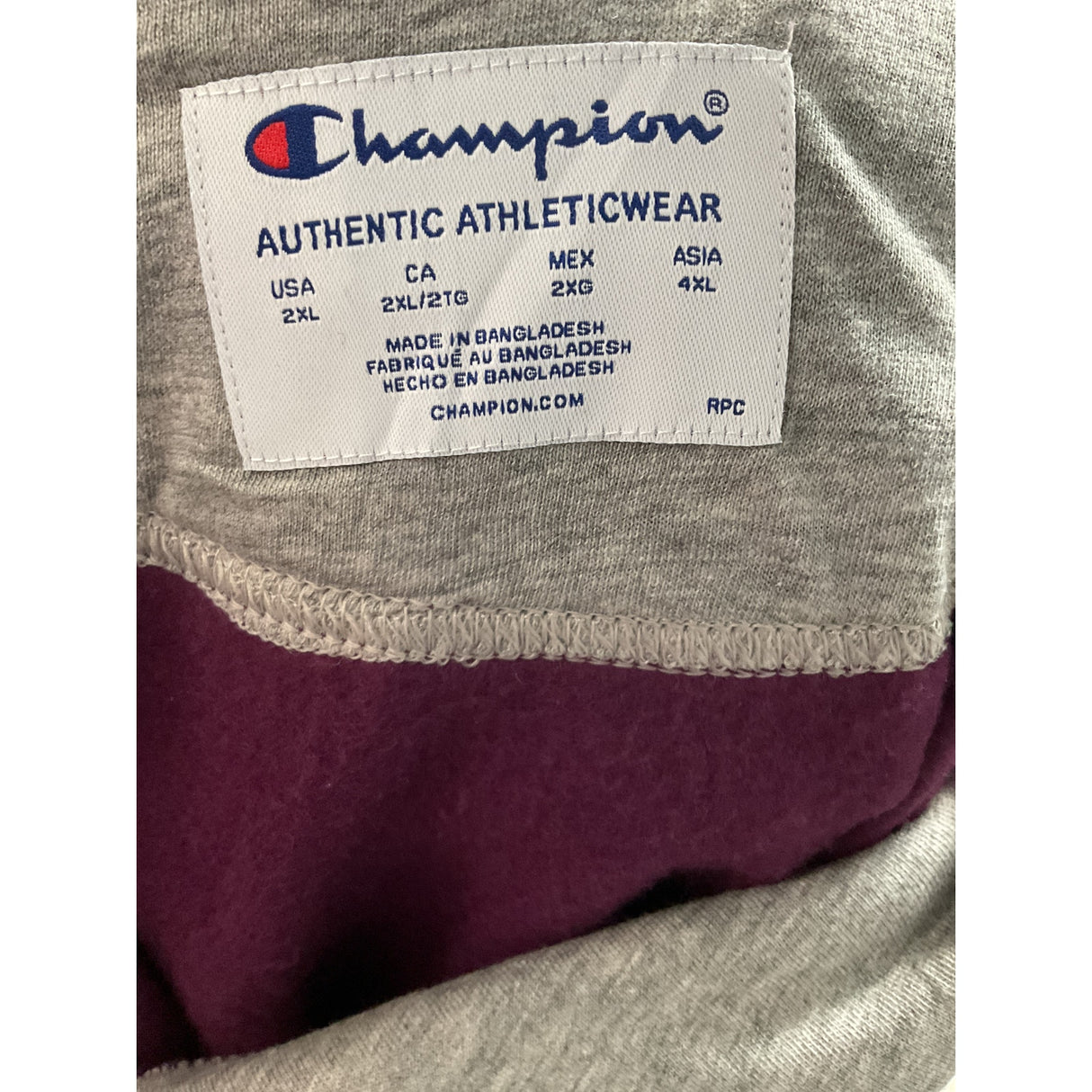 Champion Men's Purple Hoodie 2XL