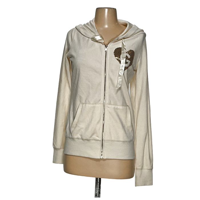 GUESS Cream Full Zip Sweater - Size L