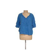 J.JILL Blue Linen Blouse - Women's M