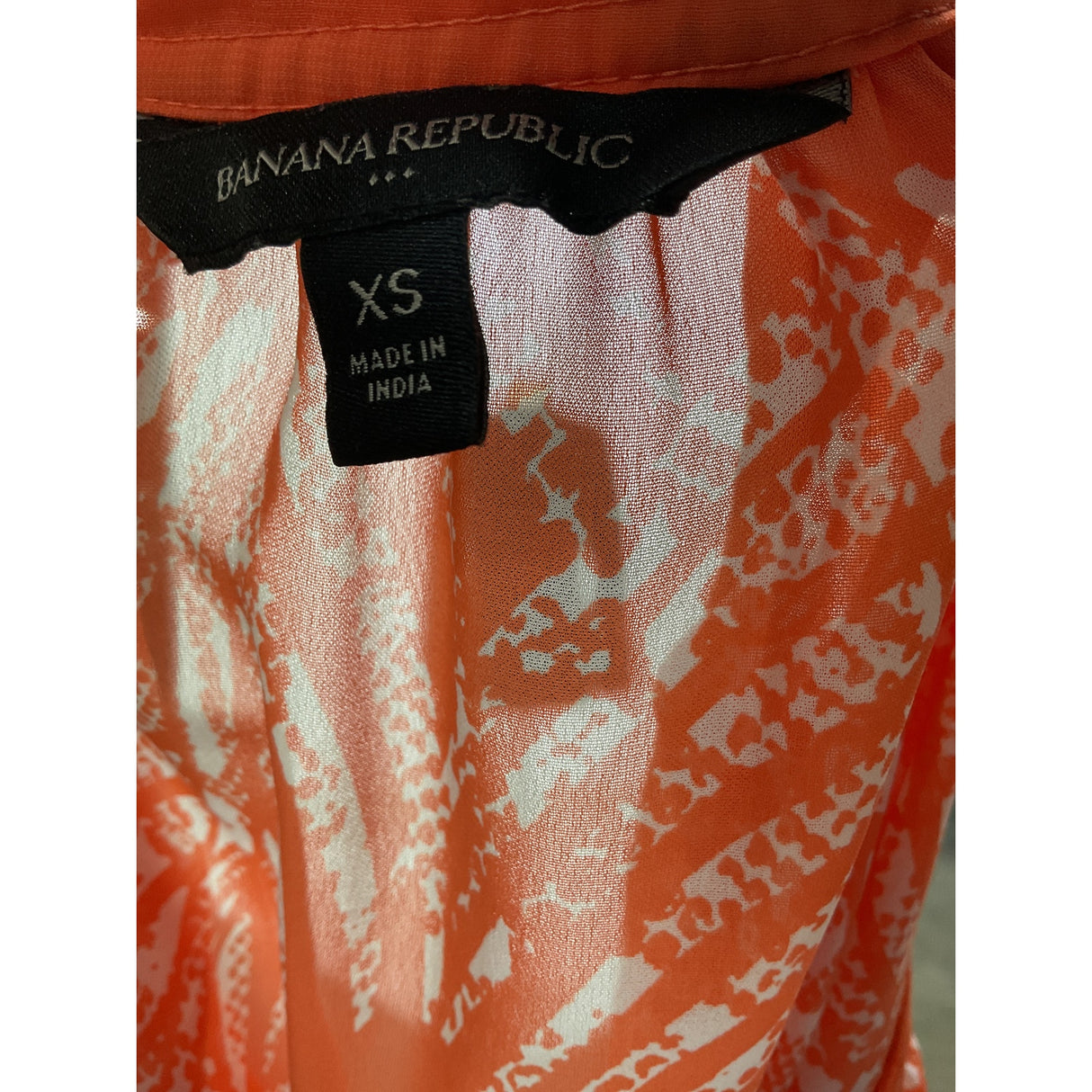 BR Orange Graphic Chiffon Top XS