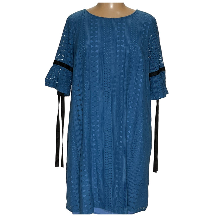 ELOQUII Blue A-Line Dress, Plus Size 22