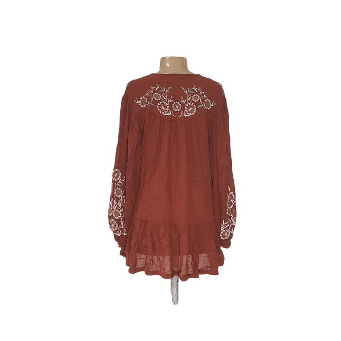 Free People Brown Viscose Top - Size XS