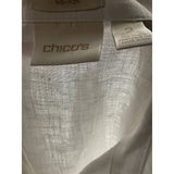 Chico's White Linen Button-Up Top, Size 2