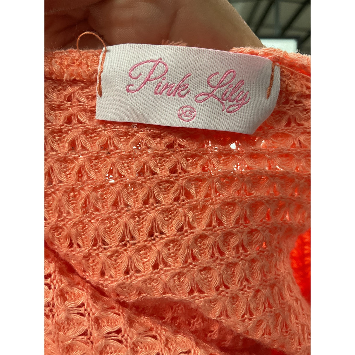 Pink Lily Orange Henley Hoodie XS