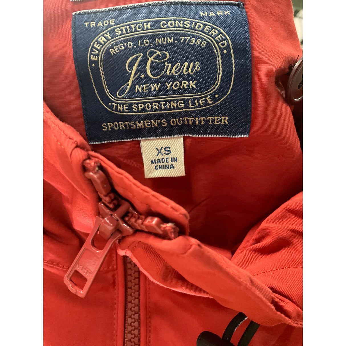 J. CREW Red Windbreaker Jacket