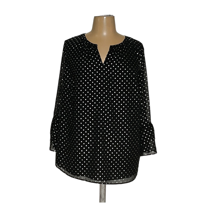 Talbots Black 2XL Plus Size Blouse