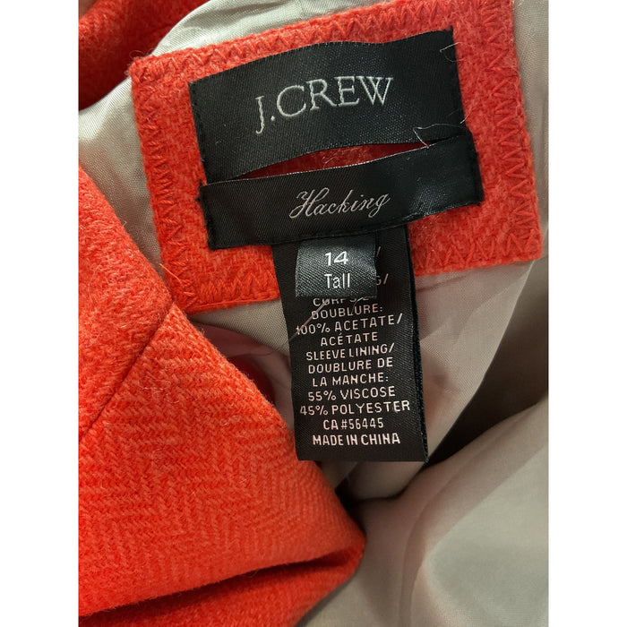 J. CREW Orange Wool Blazer - Women's Size 14