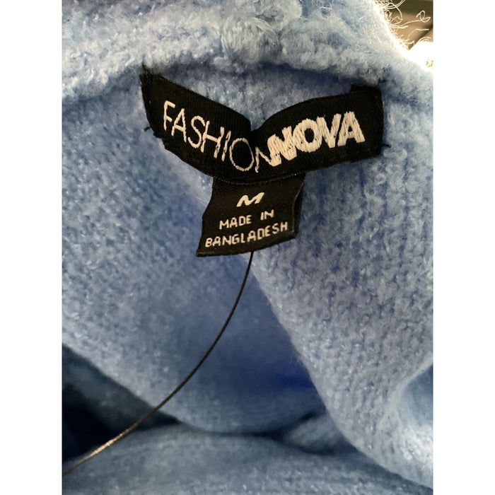 Fashion Nova Blue Cotton Sweater - Size M