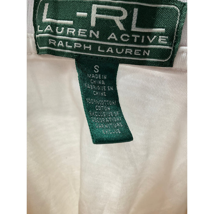 LRl Womens White Cotton Polo Shirt Sz S