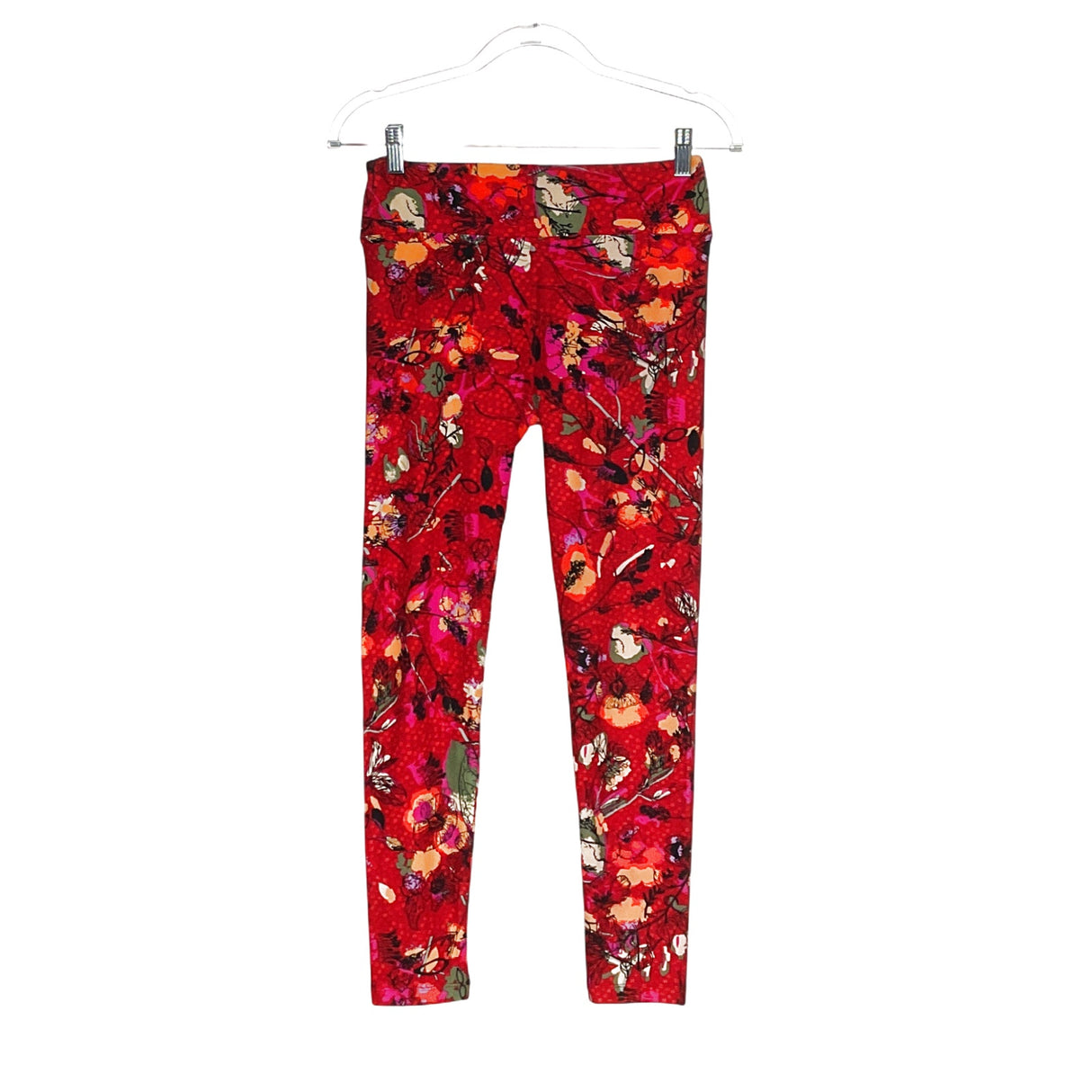 Lularoe Red Ankle Leggings - One Size