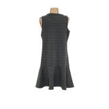 BR Gray Striped Midi A-line Dress