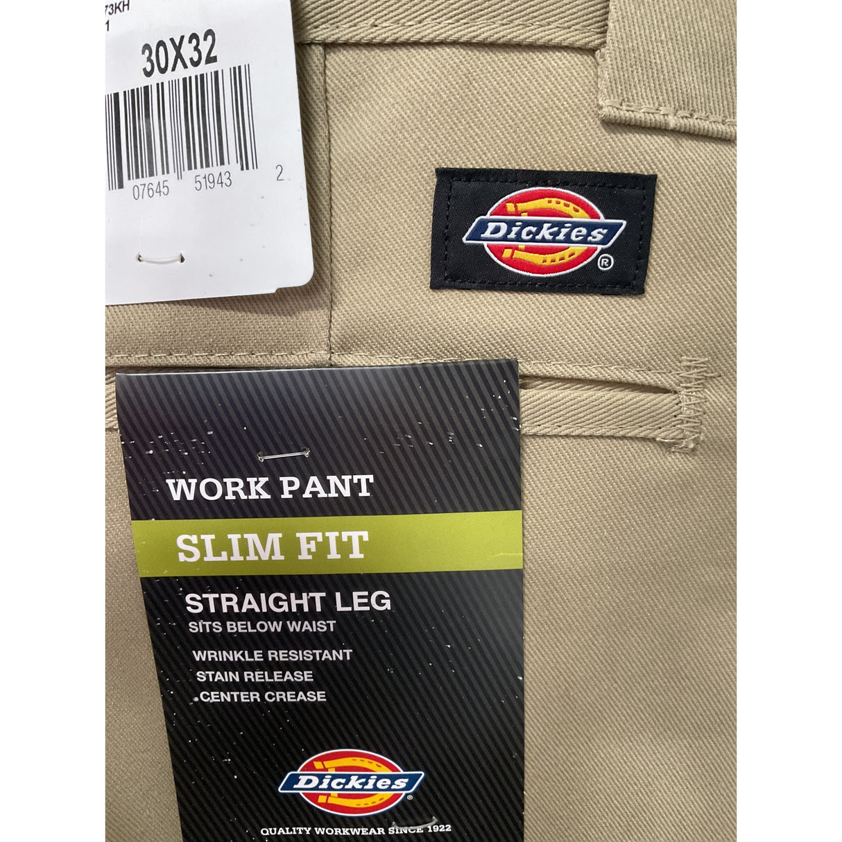 Dickies Beige Straight Pants, Size 30X32