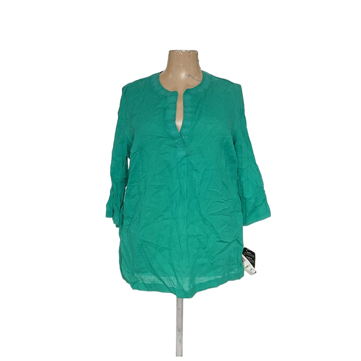 Jones New York Green Linen Blouse - Plus Size 18W