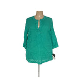 Jones New York Green Linen Blouse - Plus Size 18W