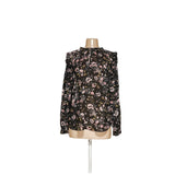 LOFT Black Floral Blouse S