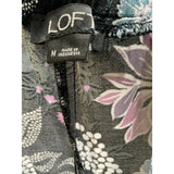 LOFT Black Floral Crop Pants, Size M