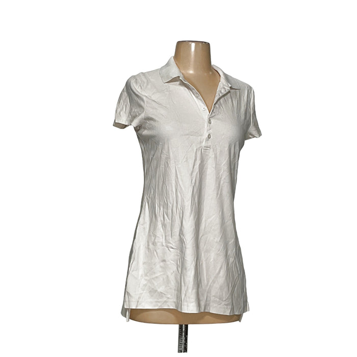 LRl Womens White Cotton Polo Shirt Sz S