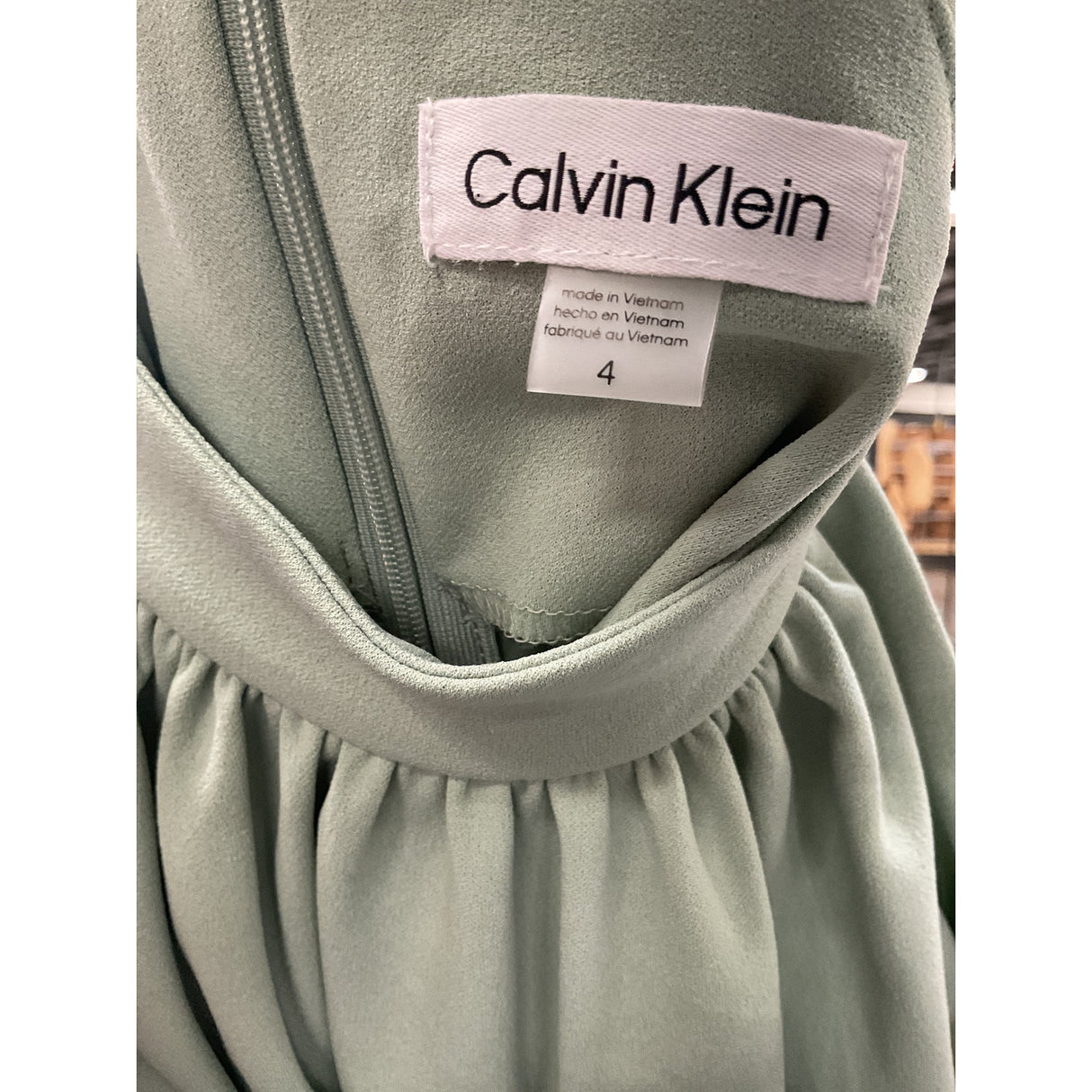 Calvin Klein Green Shift Midi Dress - Size 4