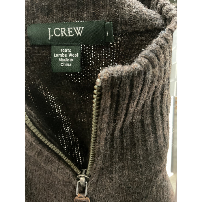 J. Crew Men's Brown Wool Full Zip Sweater