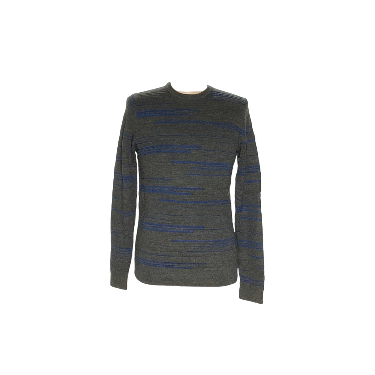 DKNY Gray Men's Wool Striped Pullover Sweater