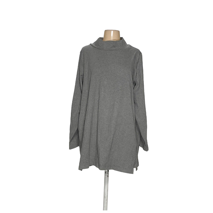 Eileen Fisher Gray Cotton Pullover Sweater