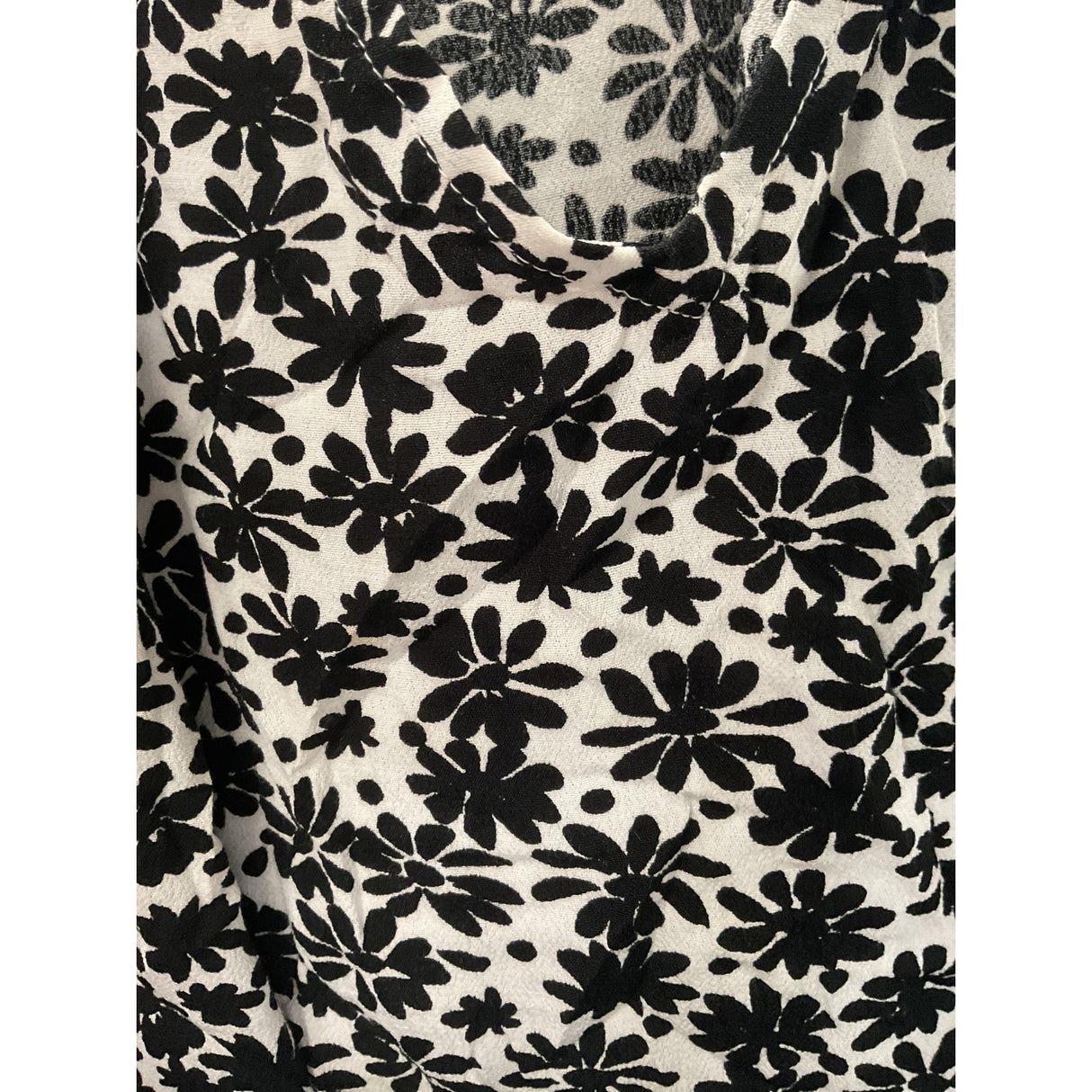 LOFT Black Floral Blouse Size L