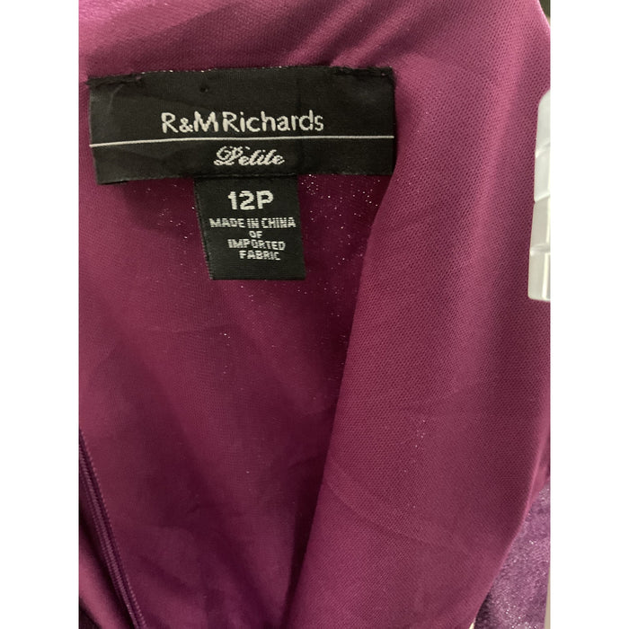 R&M Richards Purple Midi Shift Dress Size 12p