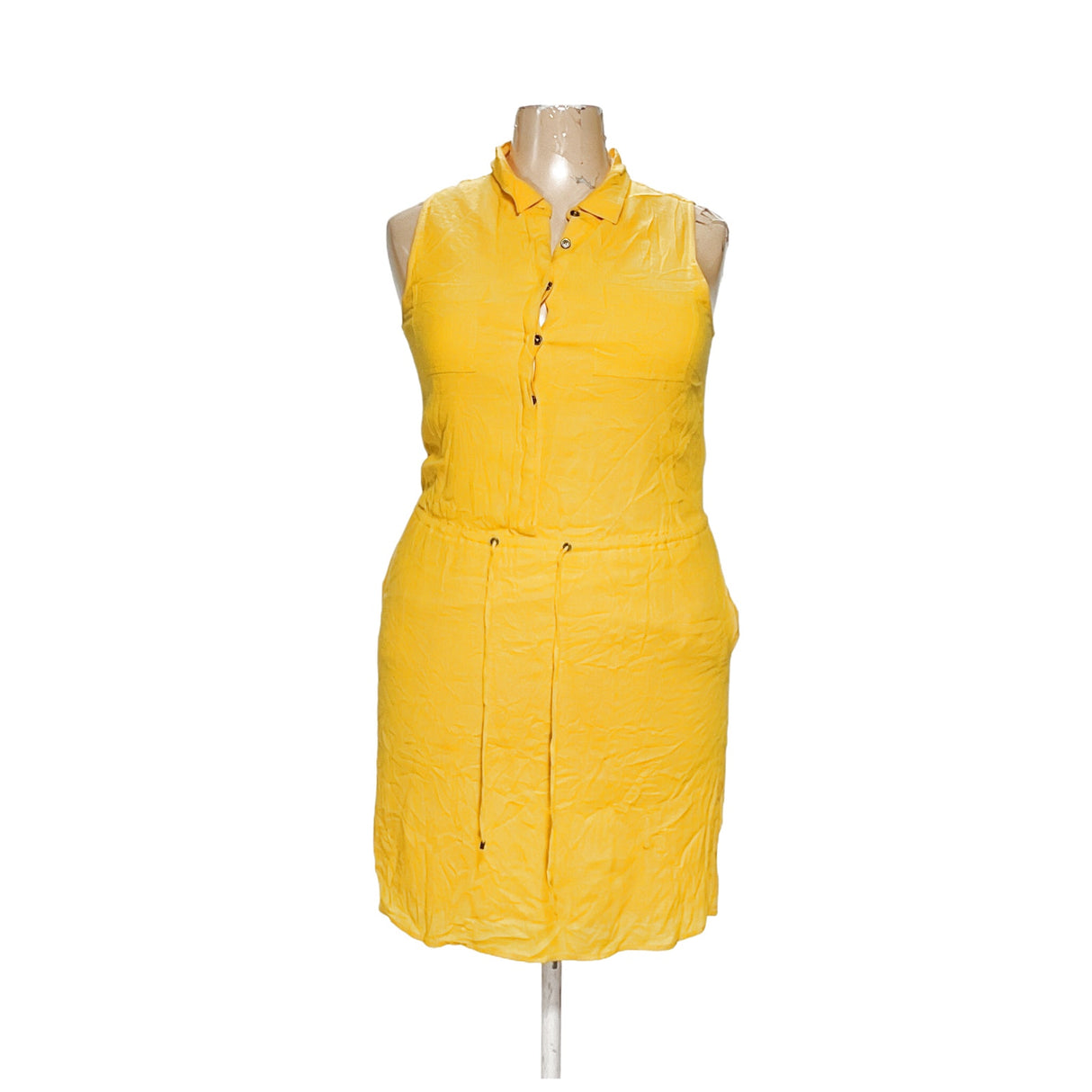 Banana Republic Yellow Midi Shirt Dress (Size 14)