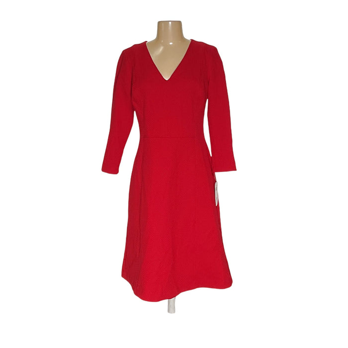 Lauren Ralph Lauren Red A-Line Midi Dress