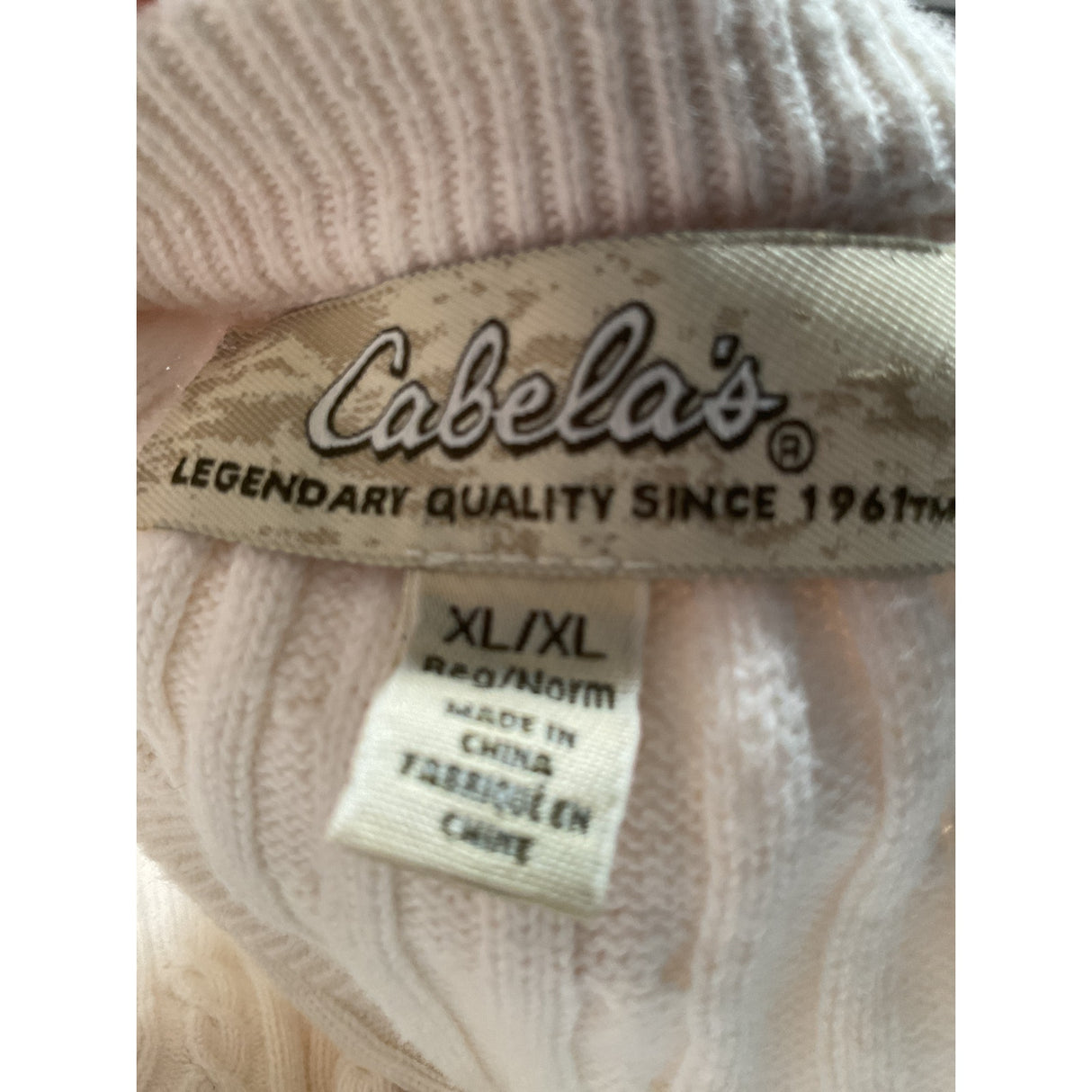 Cabela's White Pullover Sweatshirt, XL