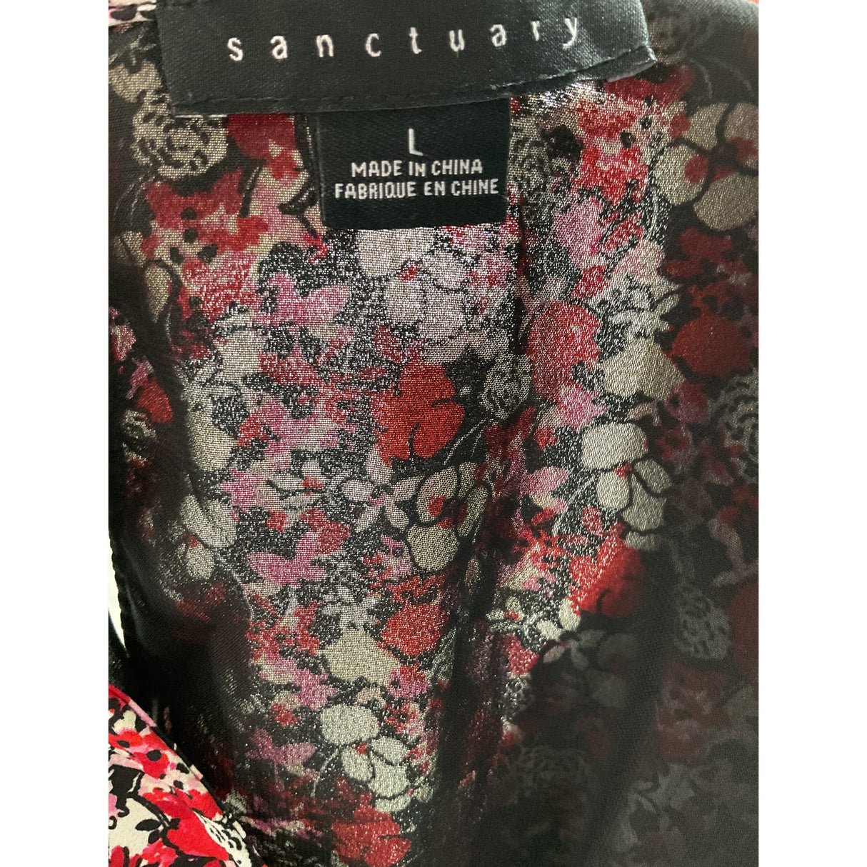 Sanctuary Red Floral A-Line Midi Dress