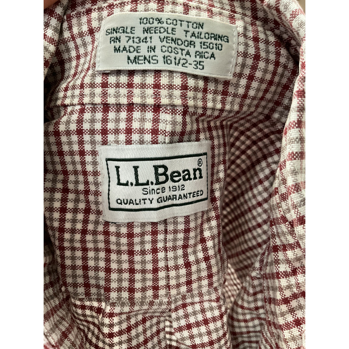 L.L.Bean Red Tattersall Shirt