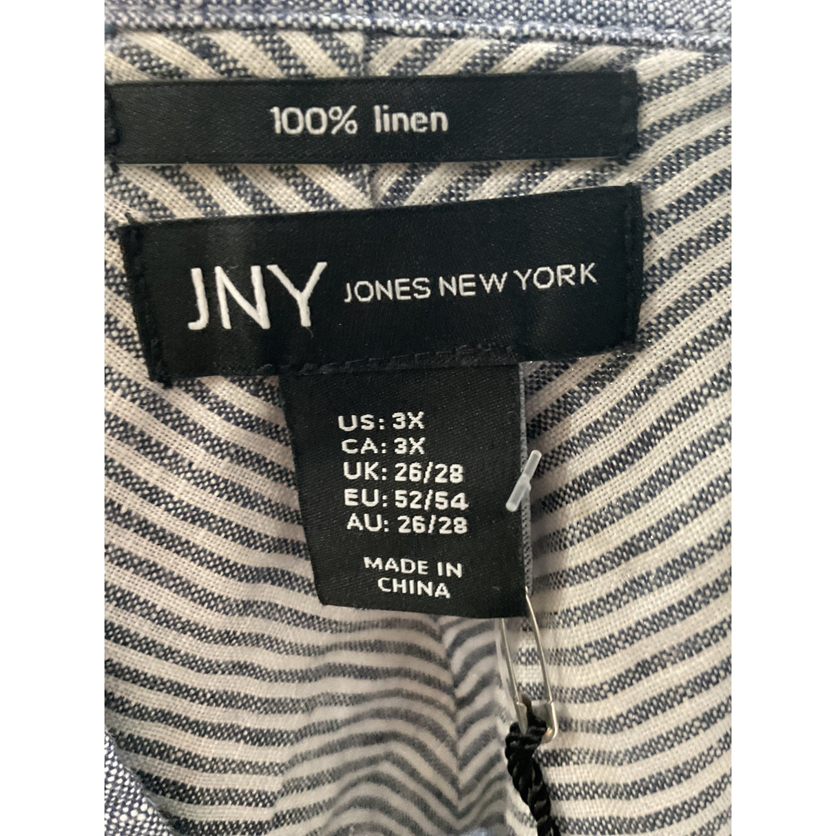 Jones New York Blue Linen Jacket 3X